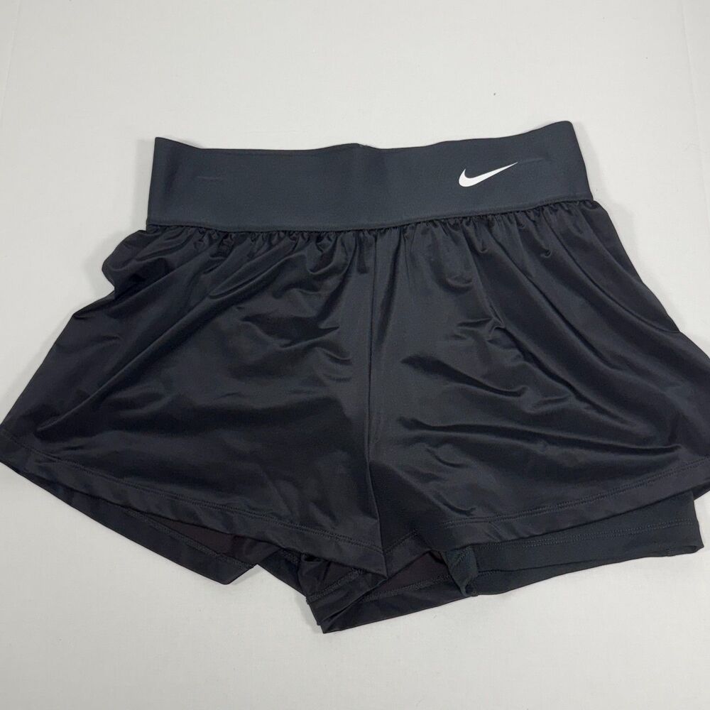NWT Nike Dri-FIT Black 2-in-1 Tennis Shorts Built-In Compression Size M Medium - Picture 2 of 9